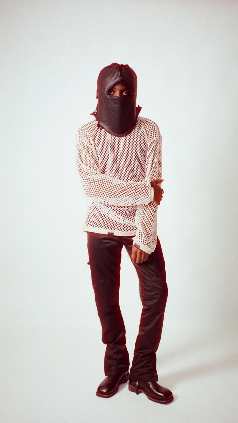 SALMON MESH CREWNECK