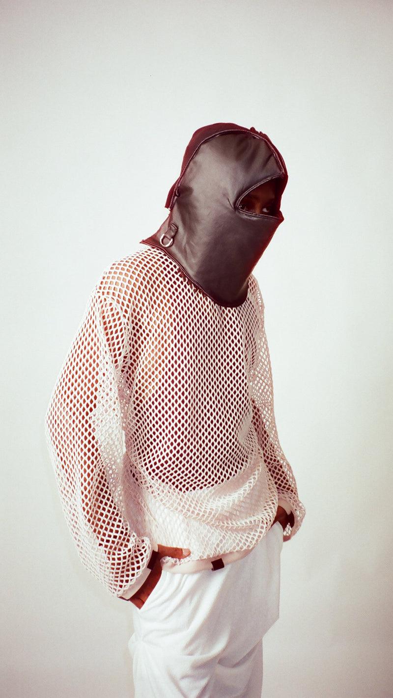 SALMON MESH CREWNECK