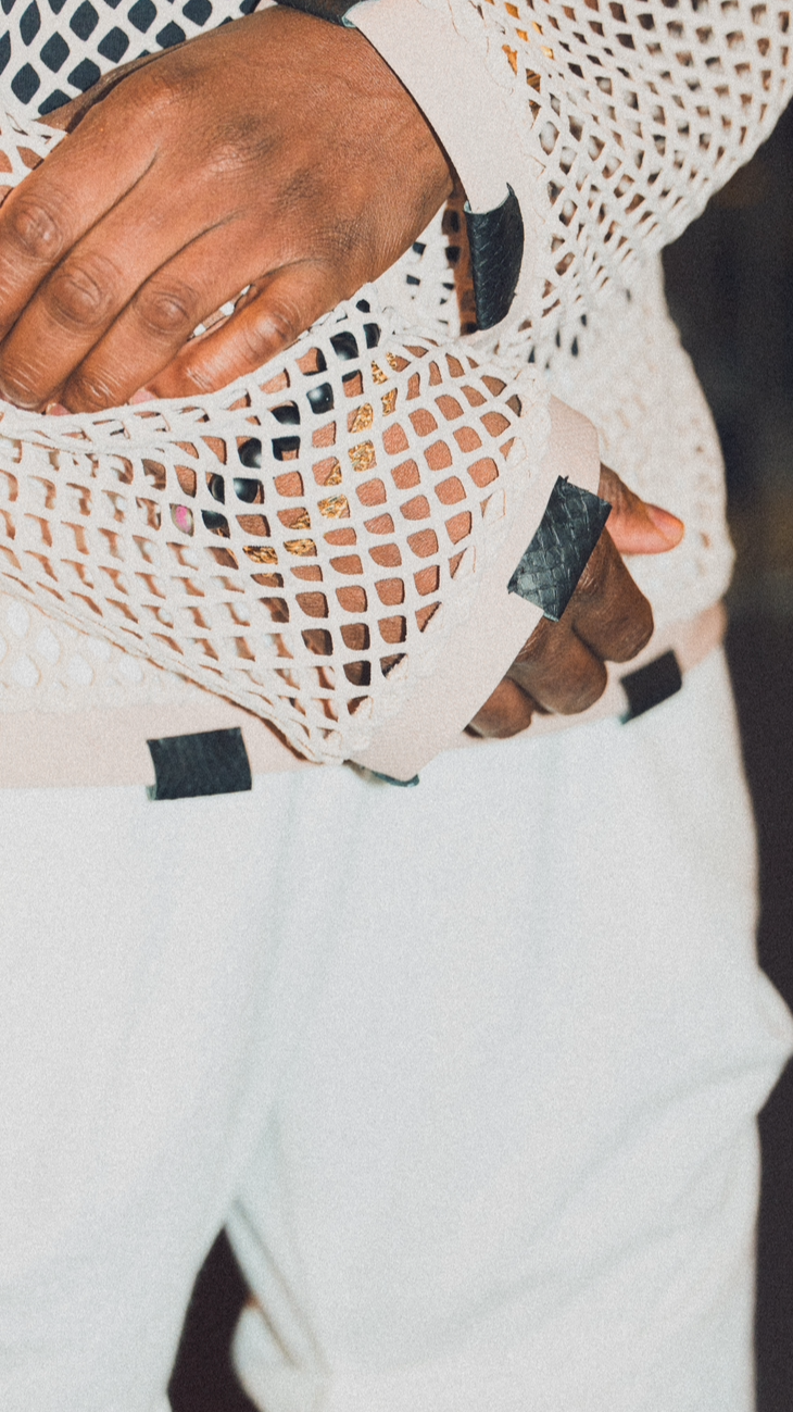 SALMON MESH CREWNECK